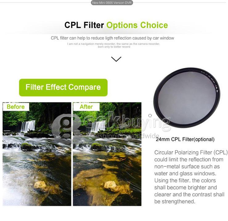 Mini 0806 1296P Ambarella A7LA50 Support 256G Car DVR Camera Video Recorder G-sensor Night Vision - Black