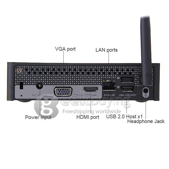 MeLE PCG03 Intel Mini PC Windows 8.1 OS Atom Z3735F 2GB RAM 32GB ROM 1080P DTS VGA WiFi Bluetooth - Black