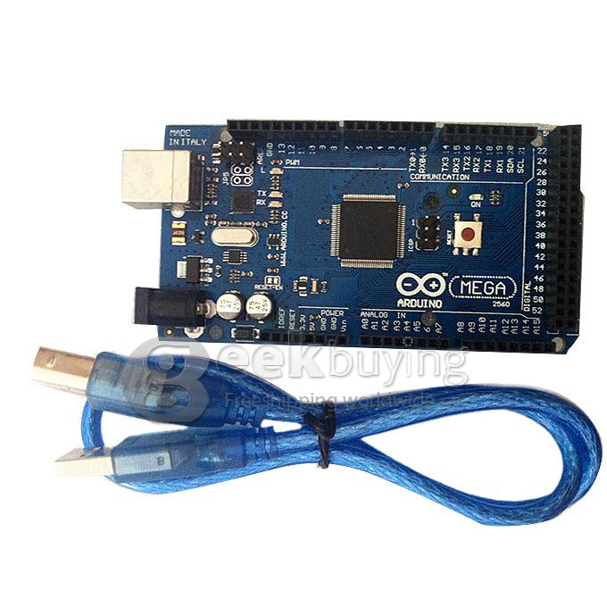 Mega 2560 R3 ATmega2560-16AU Board + USB Cable for Arduino - Black + Blue