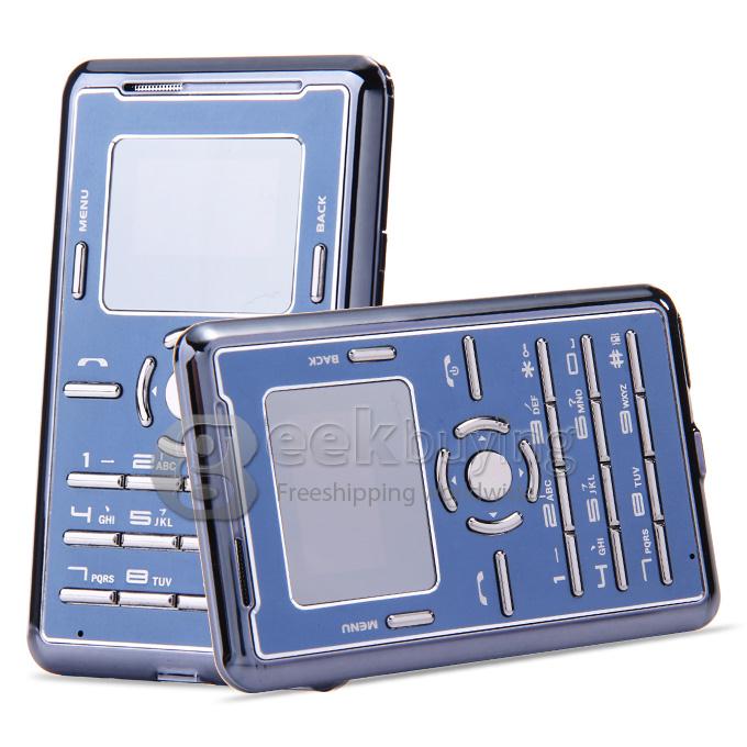 AEKU C5 Ultra Thin Slim 1.0 inch MTK Single Core Mini Pocket Card Cell Phones Bluetooth Built-in Battery - Blue