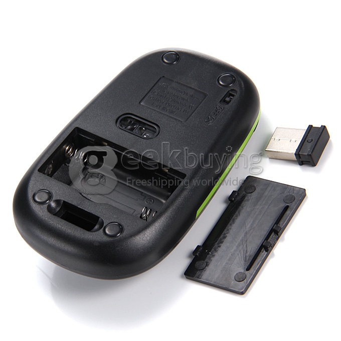 Ultra Slim Wireless 2.4GHz 1600 DPI Portable Design USB Optical Mouse for Windows XP/Vista/Win 7/Mac - Black