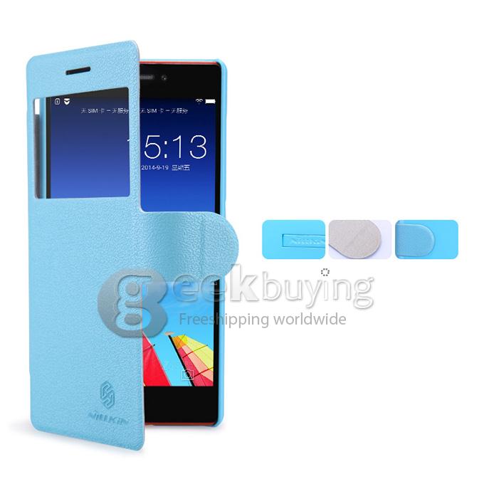 [HK Stock]Nillkin Fresh Series PolyCarbonate Flip Stand Leather Case for Lenovo VIBE X2 - Blue