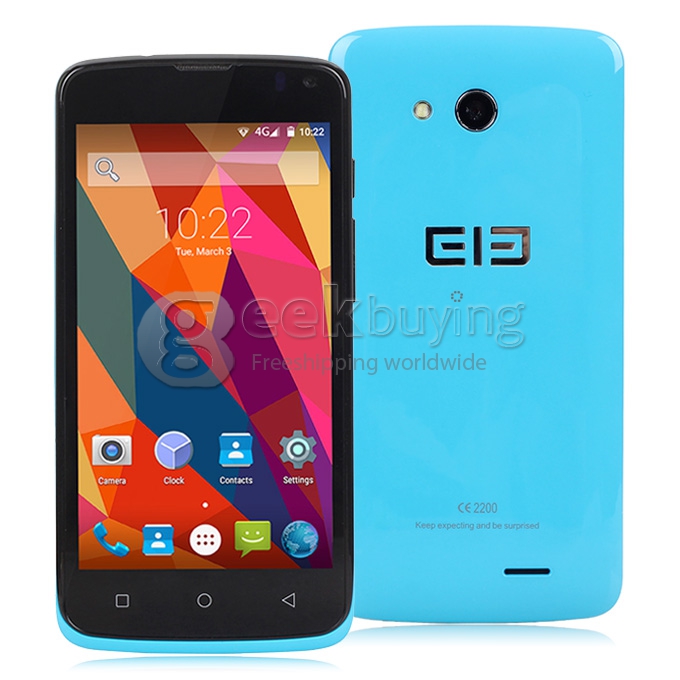 Elephone G2 4.5inch FDD-LTE 4G 64-Bit Android 5.0 Phone MTK6732 Quad Core 1.3GHz 8.0MP 1GB 8GB Smartphone - Blue