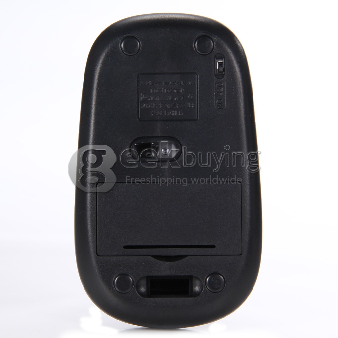 Ultra Slim Wireless 2.4GHz 1600 DPI Portable Design USB Optical Mouse for Windows XP/Vista/Win 7/Mac - Black