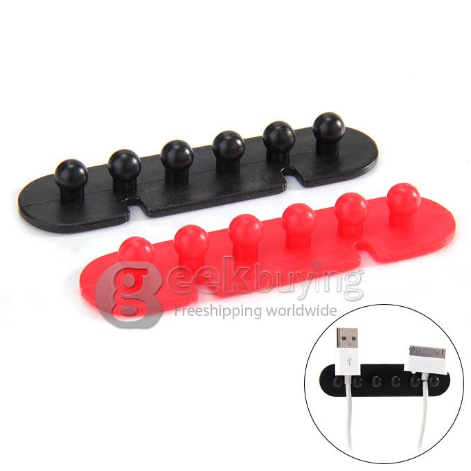 2x Convenient Wire Cord Cable Tidy Plug Holder Drop Clip Organizer Line Fixer Divider Ties