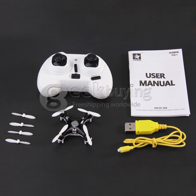 Cheerson CX-10A Nano Quadcopter with Headless Mode CX10A Quadcopter RTF - Black
