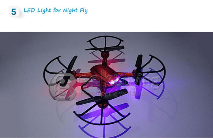 New Version Upgraded JJRC H12C 2.4G 4CH 6Aixs Altitude hold mode With 5MP HD Camera RC Quadcopter RTF - Golden