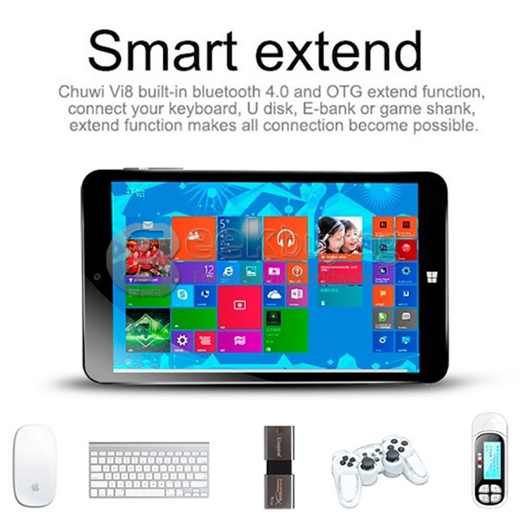 CHUWI Vi8 Ultimate Dual OS Windows8.1 + Android4.4 Tablet PC 8 Inch 2GB/32GB Intel Z3736F Quad Core 2.16GHz IPS 1280*800 Bluetooth WiDi OTG - White