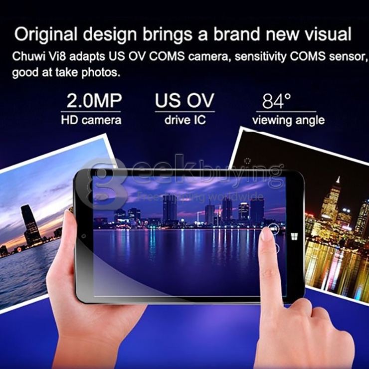 CHUWI Vi8 Ultimate Dual OS Windows8.1 + Android4.4 Tablet PC 8 Inch 2GB/32GB Intel Z3736F Quad Core 2.16GHz IPS 1280*800 Bluetooth WiDi OTG - White