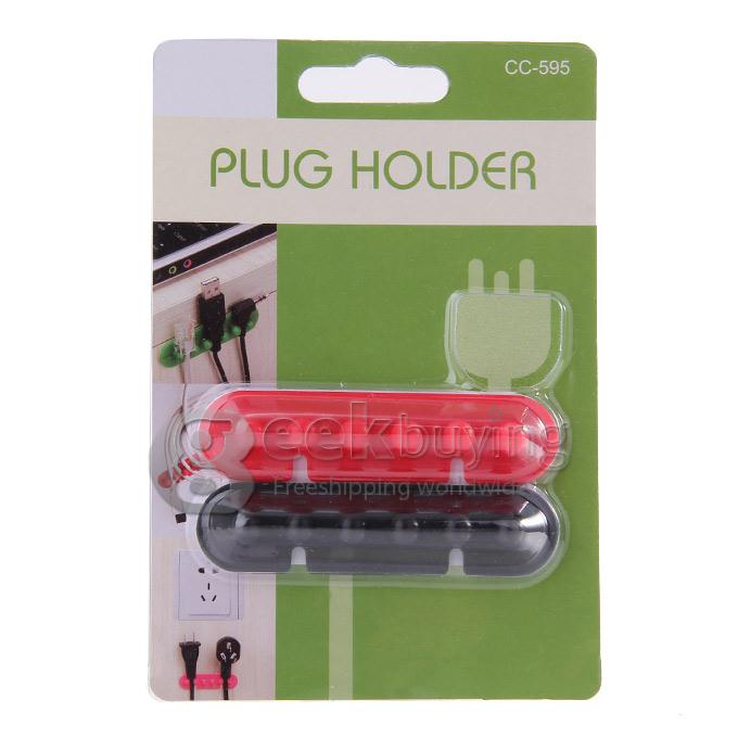2x Convenient Wire Cord Cable Tidy Plug Holder Drop Clip Organizer Line Fixer Divider Ties