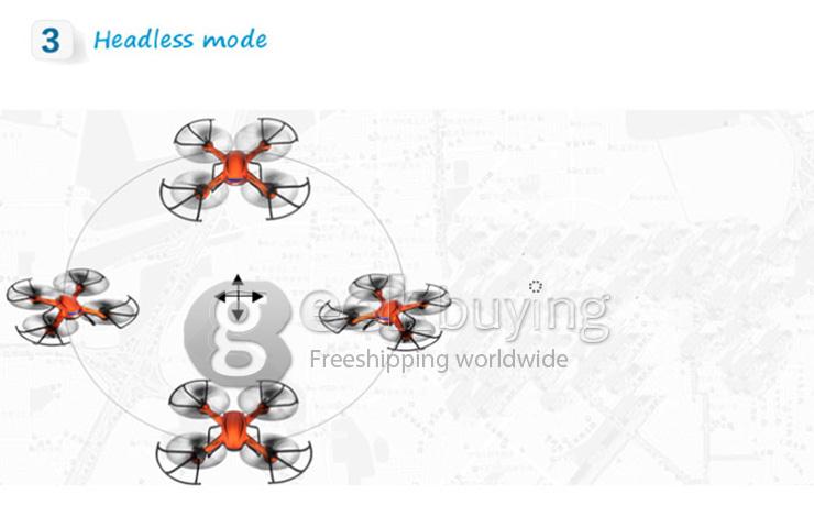New Version Upgraded JJRC H12C 2.4G 4CH 6Aixs Altitude hold mode With 5MP HD Camera RC Quadcopter RTF - Golden