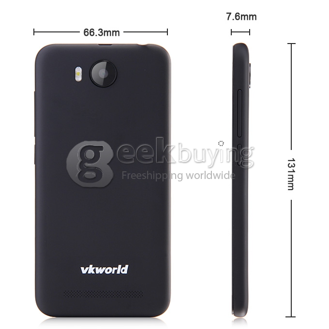 [Spain Stock] VKworld VK2015 QHD 4.5 Inch Android 5.0 OS MTK6582 Quad Core 1.3GHz Smartphone 1GB RAM 8GB ROM 8.0MP 3G/GPS IPS Screen + View Style Flip Cover Protective Case - Black