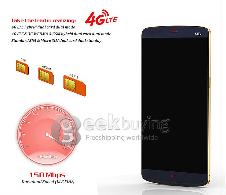 [HK Stock]Kingzone Z1 5.5inch 64Bit 4G LTE MTK6752 Octa Core 1.7 GHz Android 4.4 Smartphone 2GB 16GB HD JDI Screen NFC OTG - White