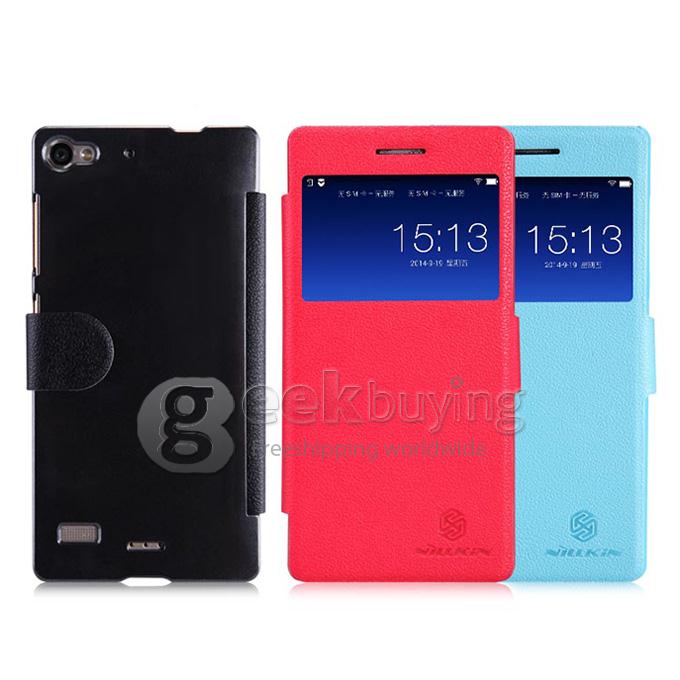 [HK Stock]Nillkin Fresh Series PolyCarbonate Flip Stand Leather Case for Lenovo VIBE X2 - Red