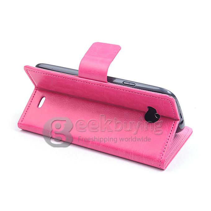 Protective Hard Cover Flip Stand Leather Case for Elephone G2 -Rose