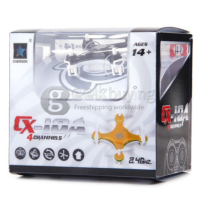 Cheerson CX-10A Nano Quadcopter with Headless Mode CX10A Quadcopter RTF - Black
