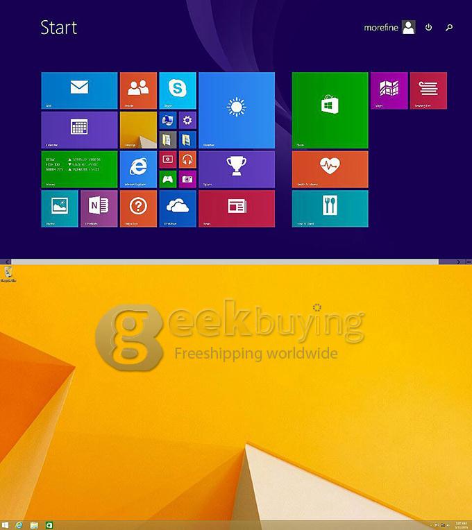 MOREFINE M1 Windows 8.1 Android 4.4 PC Stick Dongle Quad Core Intel 3735F 1.8GHz 2G RAM 32G ROM Wifi Bluetooth White