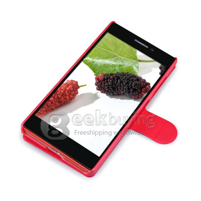 [HK Stock]Nillkin Fresh Series PolyCarbonate Flip Stand Leather Case for Lenovo VIBE X2 - Red