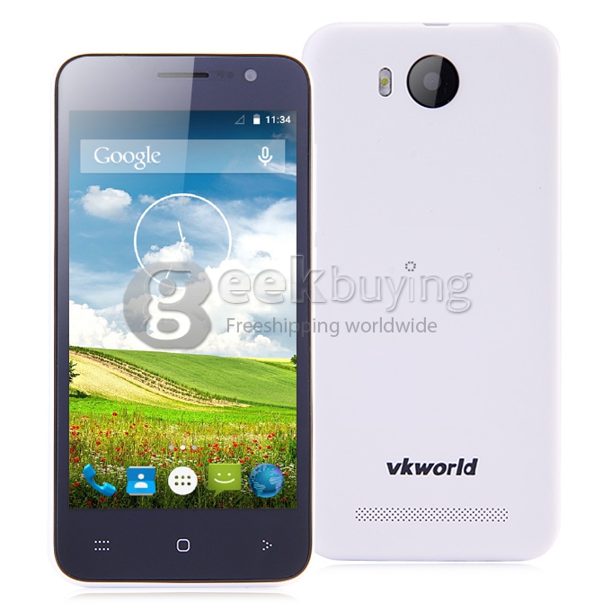 [Spain Stock] VKworld VK2015 QHD 4.5 Inch Android 5.0 OS MTK6582 Quad Core 1.3GHz Smartphone 1GB RAM 8GB ROM 8.0MP 3G/GPS IPS Screen - White