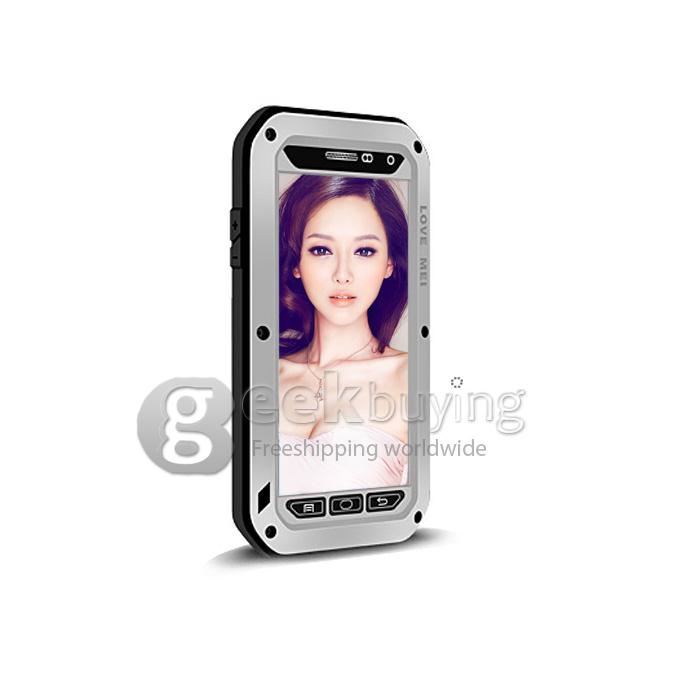 LOVE MEI Powerful Dirt/Shockproof Protective Case With Corning Gorilla Glass for Samsung Galaxy A5 - Silver