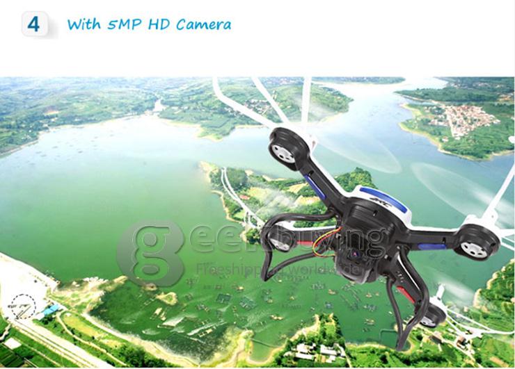 New Version Upgraded JJRC H12C 2.4G 4CH 6Aixs Altitude hold mode With 5MP HD Camera RC Quadcopter RTF - Golden
