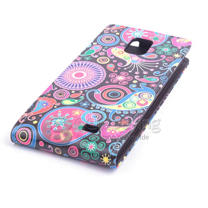 Protective Hard Cover Colored Drawing Jellyfish Flip Stand Leather Case for DOOGEE DG310-Multicolor