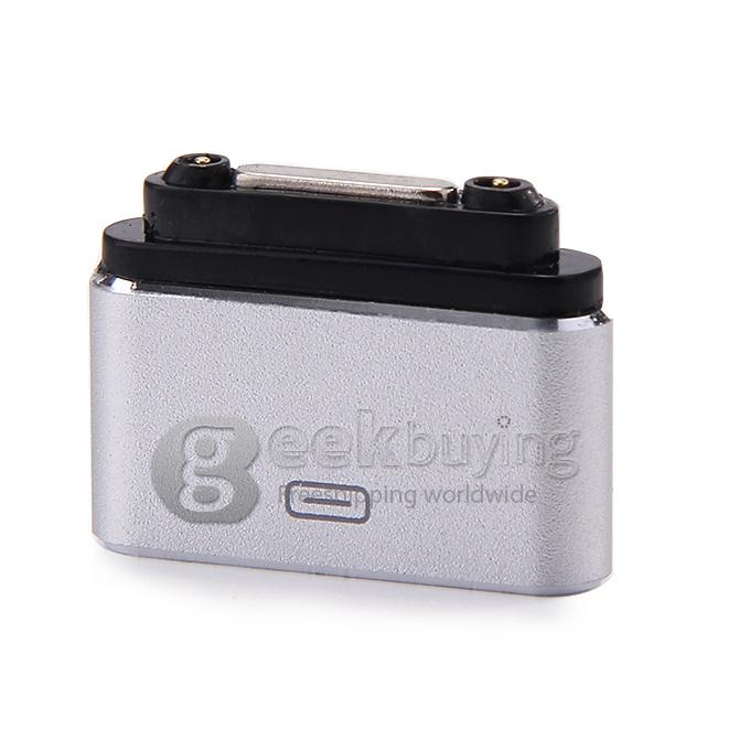 New Aluminum Micro USB Cable To Magnetic Charger Adapter Converter For Sony Xperia - Silver