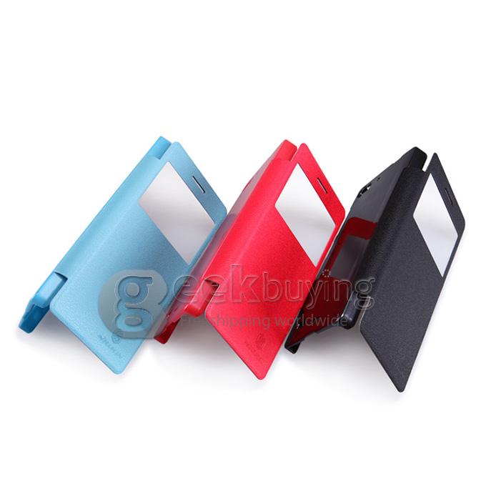 [HK Stock]Nillkin Fresh Series PolyCarbonate Flip Stand Leather Case for Lenovo VIBE X2 - Red