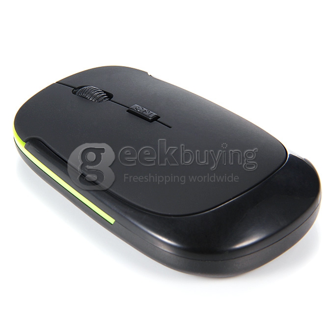 Ultra Slim Wireless 2.4GHz 1600 DPI Portable Design USB Optical Mouse for Windows XP/Vista/Win 7/Mac - Black