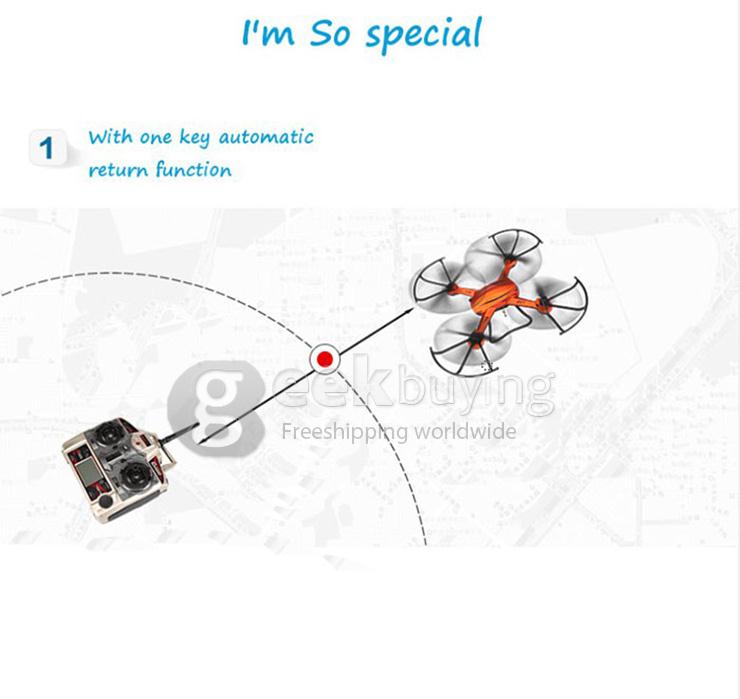 New Version Upgraded JJRC H12C 2.4G 4CH 6Aixs Altitude hold mode With 5MP HD Camera RC Quadcopter RTF - Golden