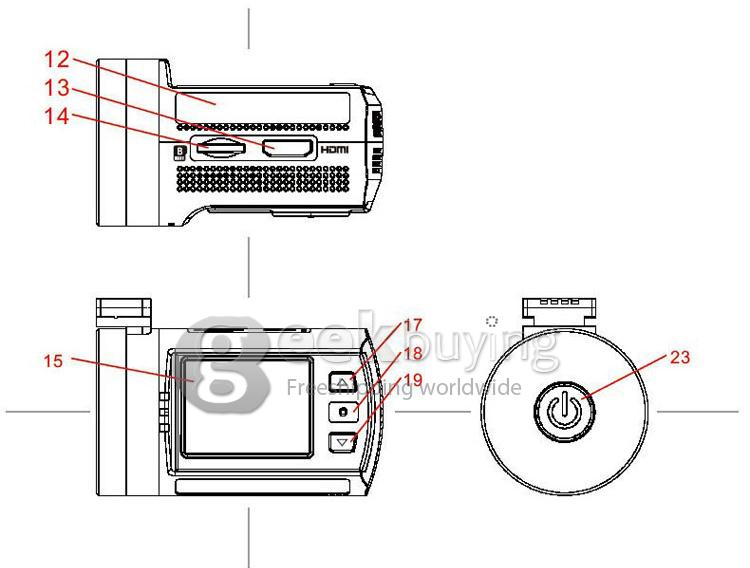 Mini 0806 1296P Ambarella A7LA50 Support 256G Car DVR Camera Video Recorder G-sensor Night Vision - Black