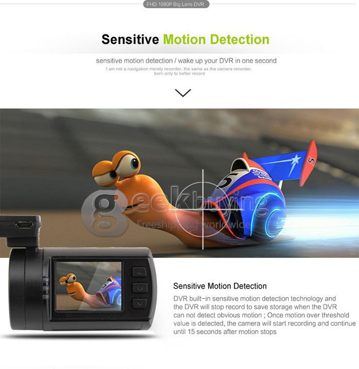 Mini 0806 1296P Ambarella A7LA50 Support 256G Car DVR Camera Video Recorder G-sensor Night Vision - Black