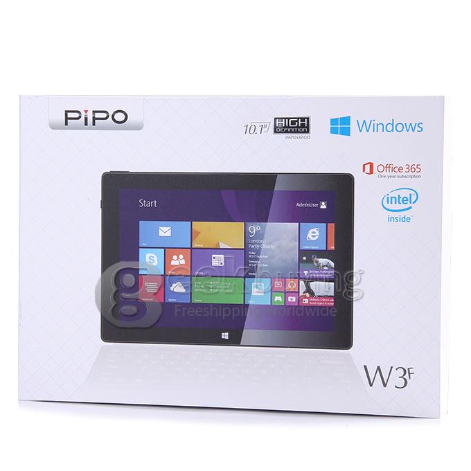 PIPO W3F 10.1 Inch Dual OS Windows8.1 & Android4.4 Tablet PC 2GB/32GB Intel Z3735F Quad Core 1.83GHz IPS 1920*1200 HDMI Bluetooth WiFi - Black