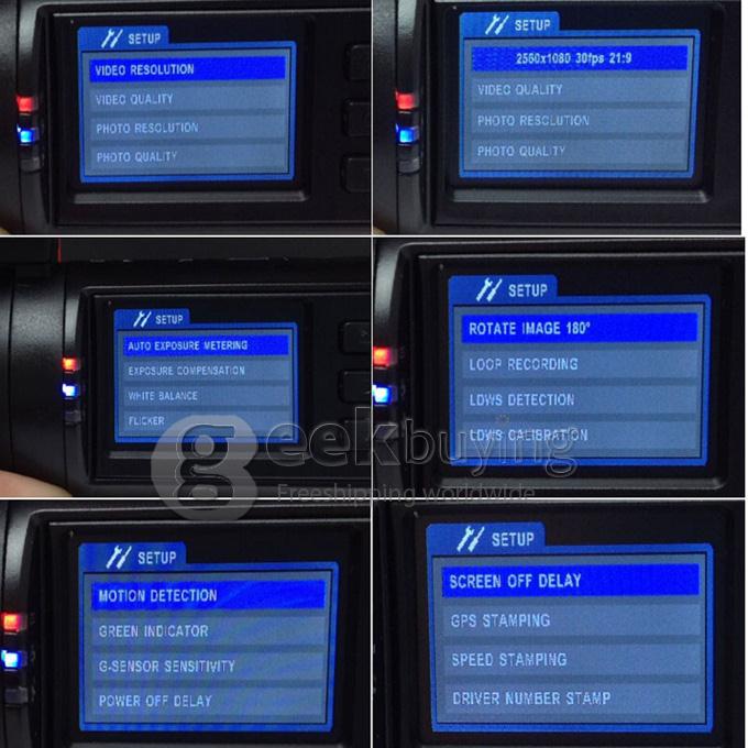 Mini 0806 1296P Ambarella A7LA50 Support 256G Car DVR Camera Video Recorder G-sensor Night Vision - Black