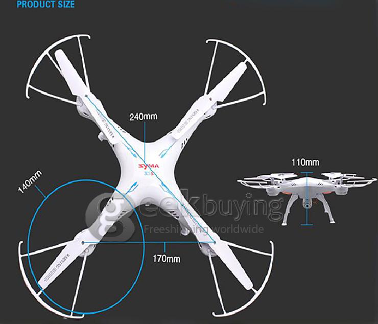 Syma X5SC-1 EXPLORERS 2 Quadcopter Headless Mode 2.0MP HD Camera 2.4G 6 Axis Gyro 3D Flip RC RTF with 4GB TF Card - Black