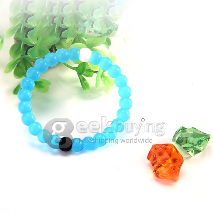 Lokai Crystal Style Lucky Bracelets Bead Mud from Dead Sea & Water from MT Everest - Blue