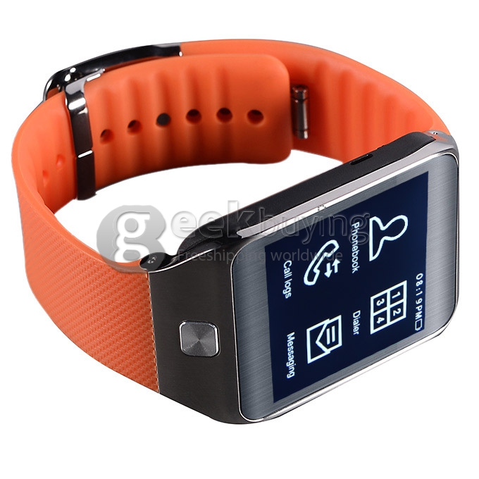 NO.1 G2 Bluetooth 4.0 1.54' Touch Screen Sapphire Glass Smart Watch MTK2502A 128MB/32MB 2.0MP for iOS Android -Orange Rubber Band