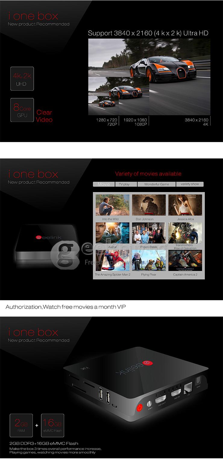 Beelink i one i826 Android Mini PC Quad Core Amlogic S812 2G RAM 16G ROM HDMI IN 2.4G/5G MIMO WIFI Bluetooth Miracast - Black