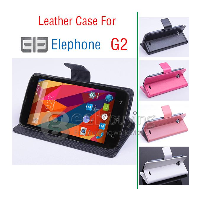Protective Hard Cover Flip Stand Leather Case for Elephone G2 -Rose