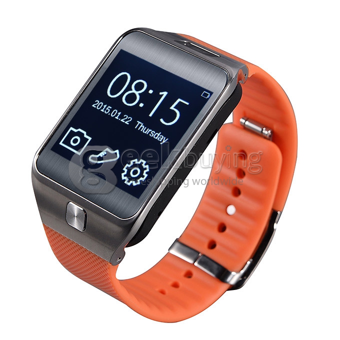 NO.1 G2 Bluetooth 4.0 1.54' Touch Screen Sapphire Glass Smart Watch MTK2502A 128MB/32MB 2.0MP for iOS Android -Orange Rubber Band