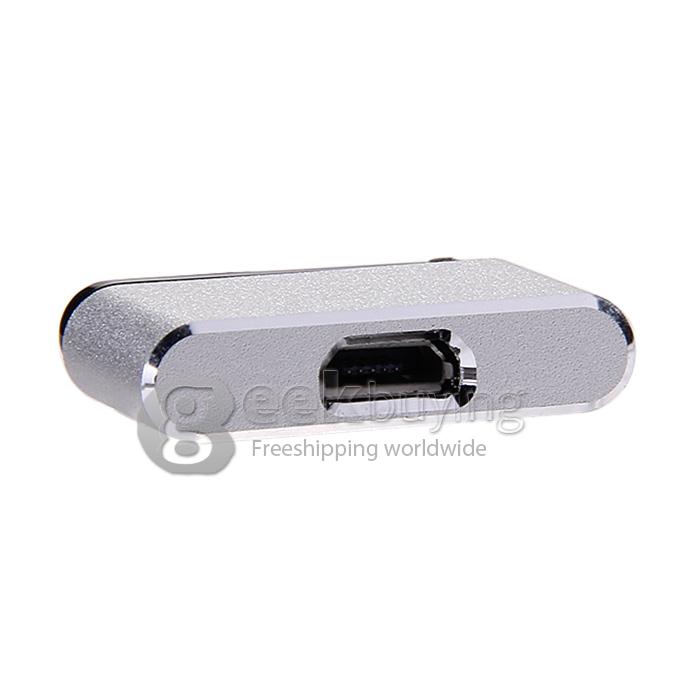 New Aluminum Micro USB Cable To Magnetic Charger Adapter Converter For Sony Xperia - Silver
