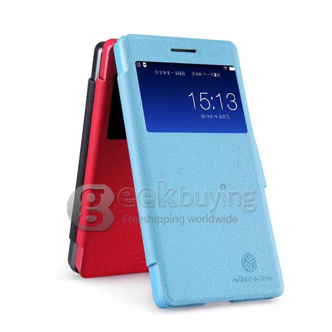 [HK Stock]Nillkin Fresh Series PolyCarbonate Flip Stand Leather Case for Lenovo VIBE X2 - Red