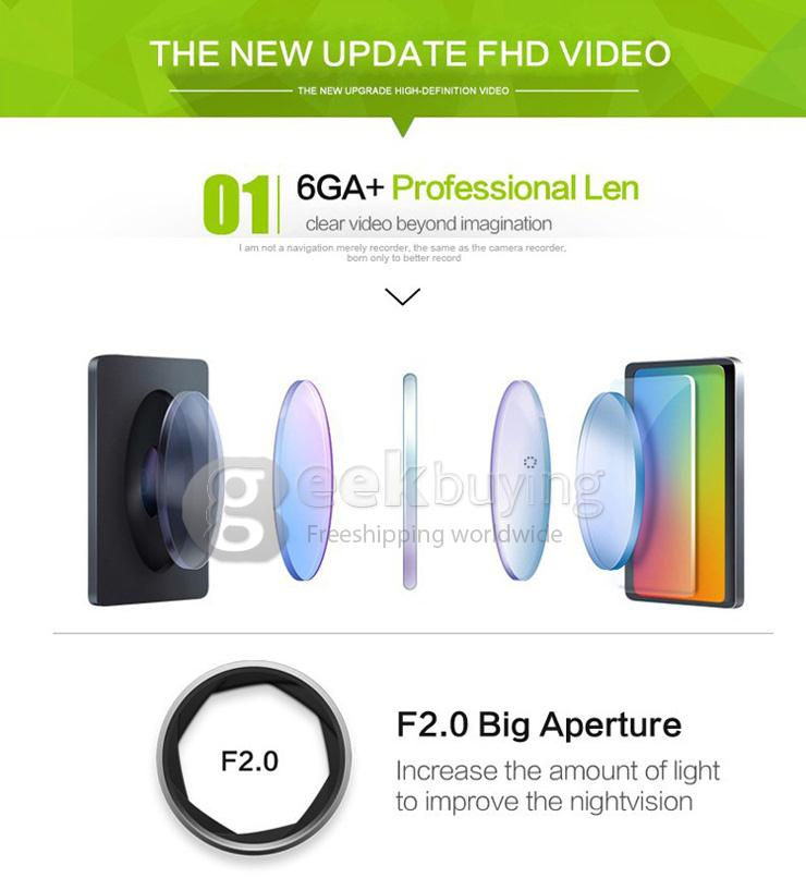 Mini 0806 1296P Ambarella A7LA50 Support 256G Car DVR Camera Video Recorder G-sensor Night Vision - Black