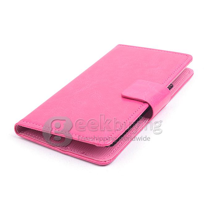 Protective Hard Cover Flip Stand Leather Case for Elephone G2 -Rose