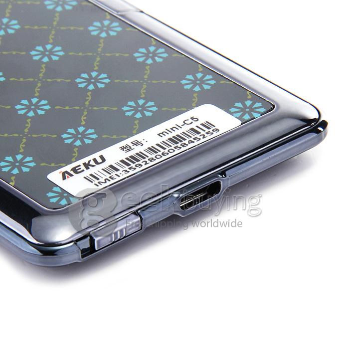 AEKU C5 Ultra Thin Slim 1.0 inch MTK Single Core Mini Pocket Card Cell Phones Bluetooth Built-in Battery - Blue