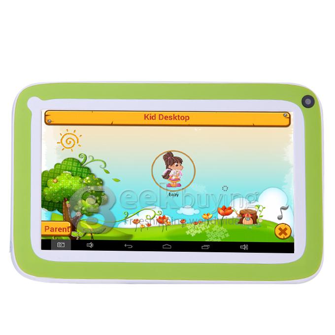 R70FC 7 Inch Android 4.4 Children Tablet PC Rockchip RK2926 Cortex-A9 1.0GHz 512MB/4GB Dual Cameras BT OTG - Green