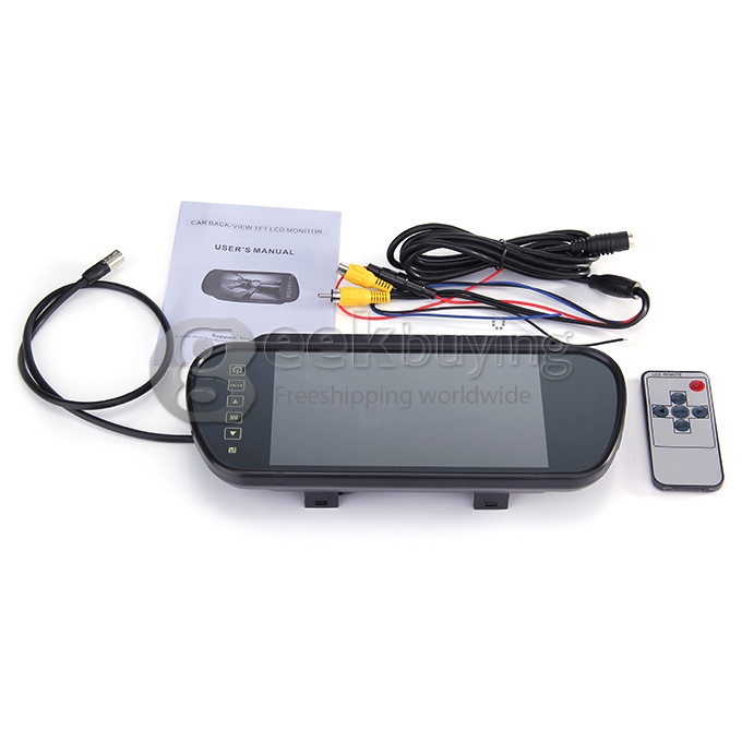 Hot Sale Weatherproof  Voice Warning Car Reversing Set w/4 Parking Sensors&Rearview Camera &7 inch TFT LCD Screen Rearview Mirror