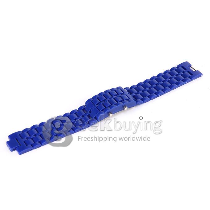Lava Watch Digital Red Binary LED Bracelet Wristwatch with Plastic Strap For Unisex - Dark Blue