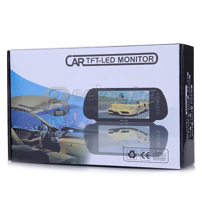 Hot Sale Weatherproof  Voice Warning Car Reversing Set w/4 Parking Sensors&Rearview Camera &7 inch TFT LCD Screen Rearview Mirror
