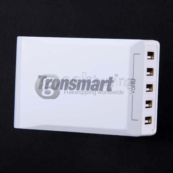 Tronsmart 40W 8A 5 Port Portable High Speed Desktop USB Charger with VoltIQ Technology for iPhone/iPad/Samsung - EU Plug
